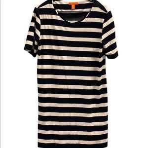 Navy & white striped dress